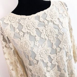 Vintage-Inspired Lace Floral Dress with Lining
